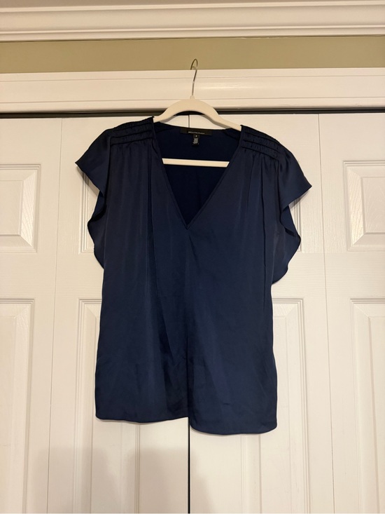 White House Black Market Tops - White House Black Market Navy V-Neck Flutter Sleeve Blouse